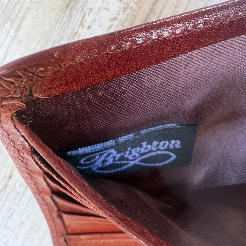Brighton Bifold Wallet OS Mahogany Brown Mens Leather Slim Card Holder